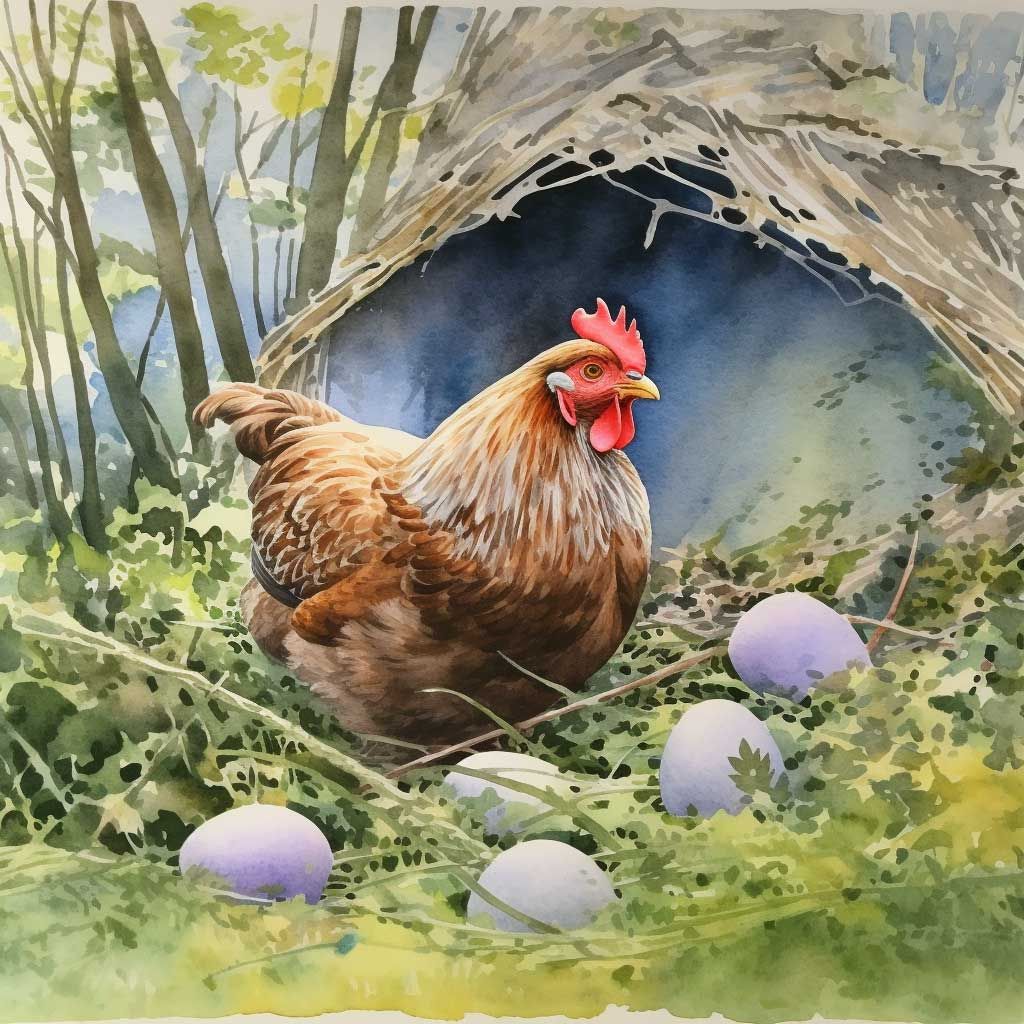 backyard chicken hen laying eggs